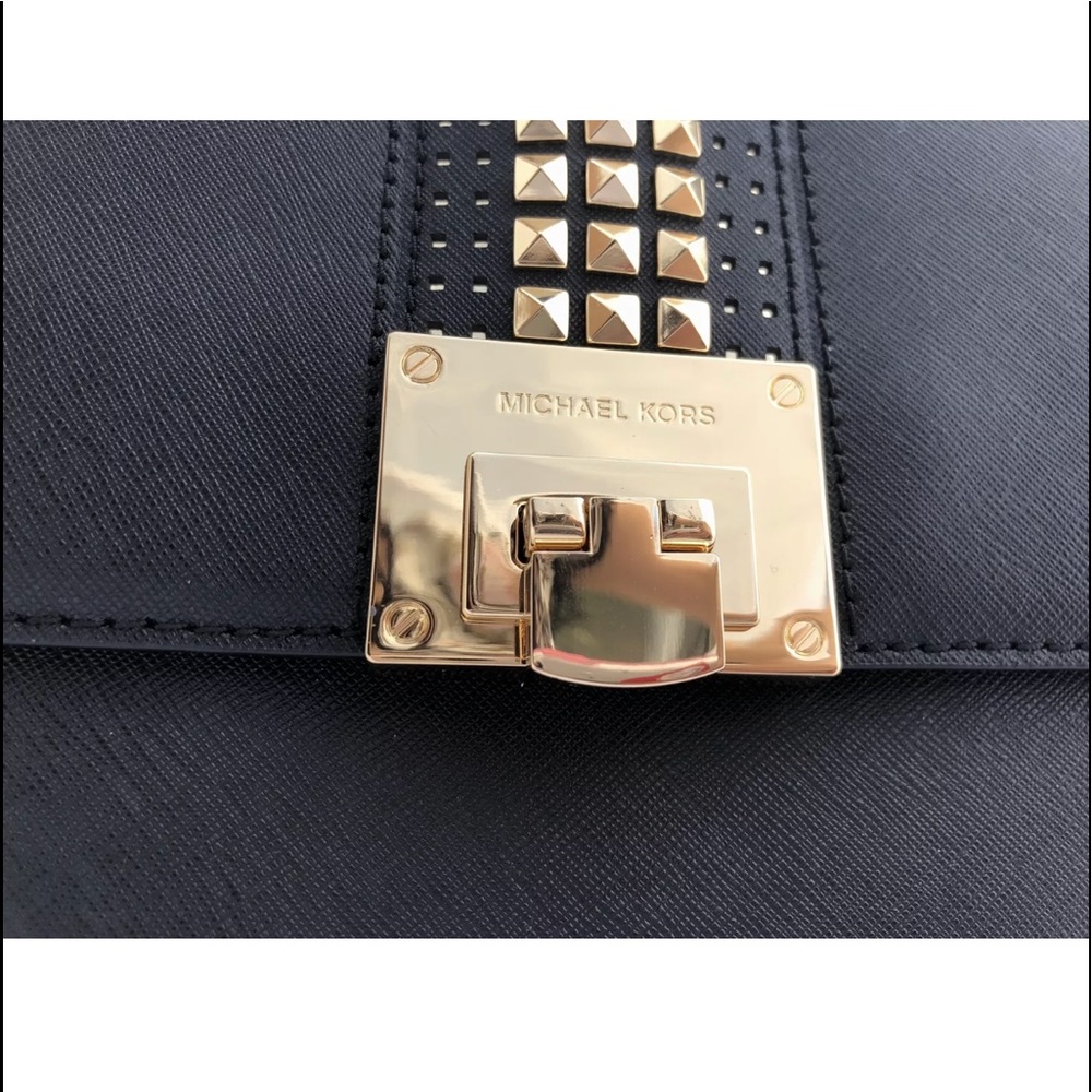 Gaby’sBags👜💕- Michael Kors Studded Satchel Black - Picture 4 of 8